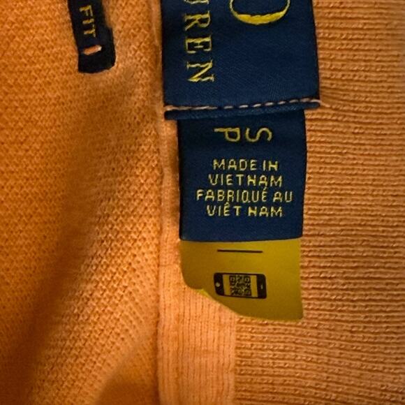 Polo Ralph Lauren Orange Custom Slim Fit Mesh Shirt SM Embroidered Triple-Pony - Picture 5 of 13